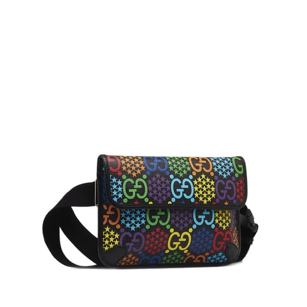 Pre-owned Gucci GG Supreme Psychedelic Belt Bag Black