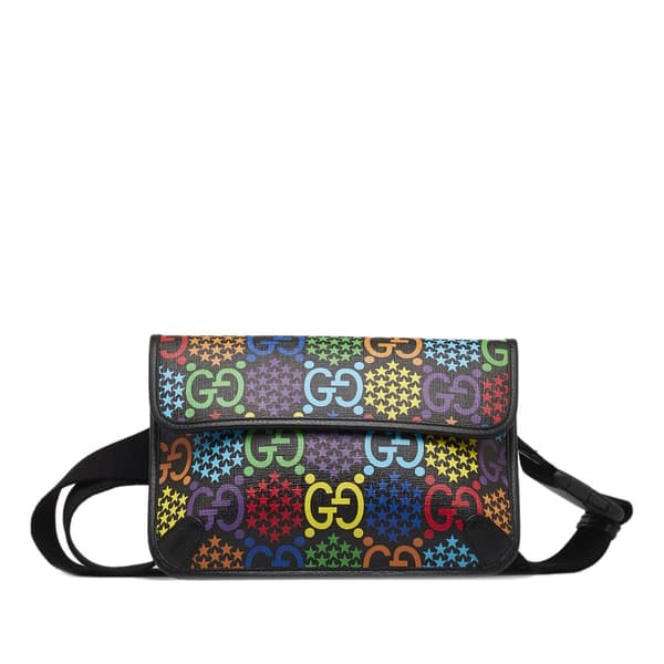 Pre-owned Gucci GG Supreme Psychedelic Belt Bag Black