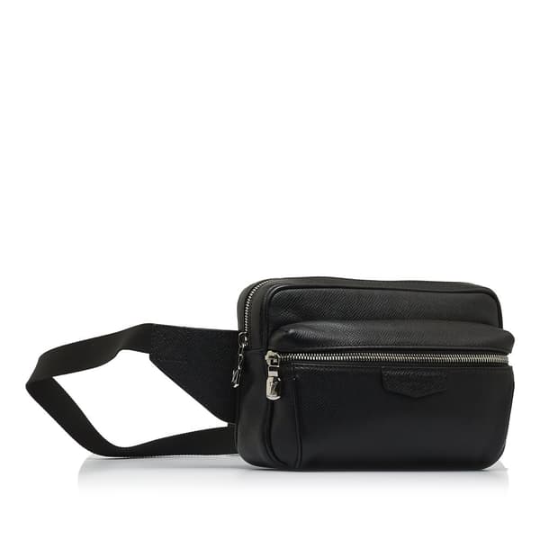 Pre-owned Louis Vuitton Taiga Outdoor Bumbag  Black