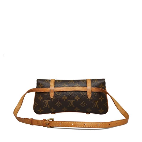 Pre-owned Louis Vuitton Monogram Pochette Marelle PM Brown