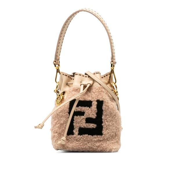 Pre-owned Fendi Shearling Mini Mon Tresor Bucket Bag Pink