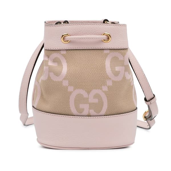 Pre-owned Gucci Mini Jumbo GG Canvas Ophidia Bucket Bag Brown