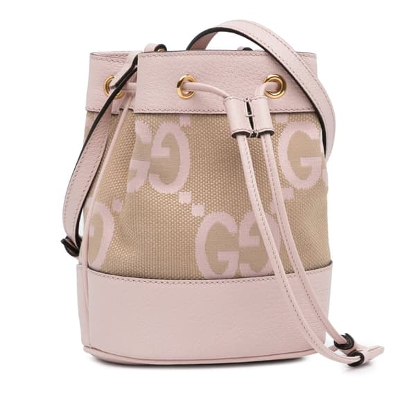Pre-owned Gucci Mini Jumbo GG Canvas Ophidia Bucket Bag Brown