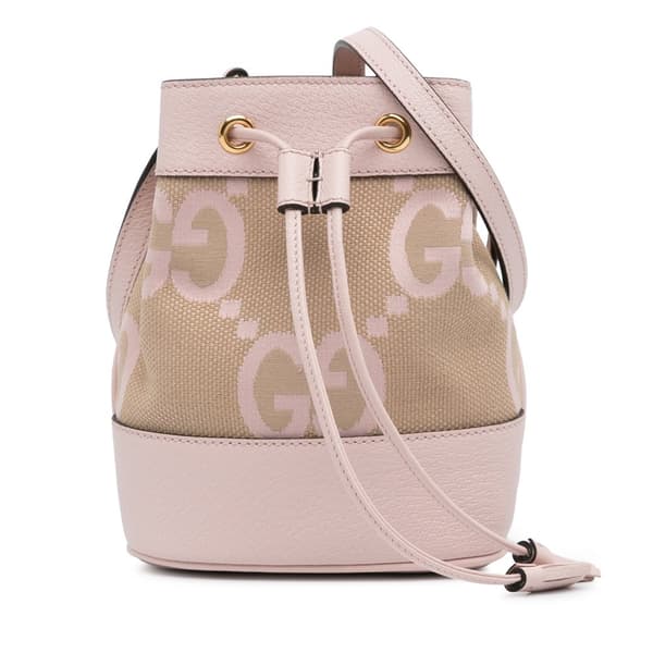 Pre-owned Gucci Mini Jumbo GG Canvas Ophidia Bucket Bag Brown