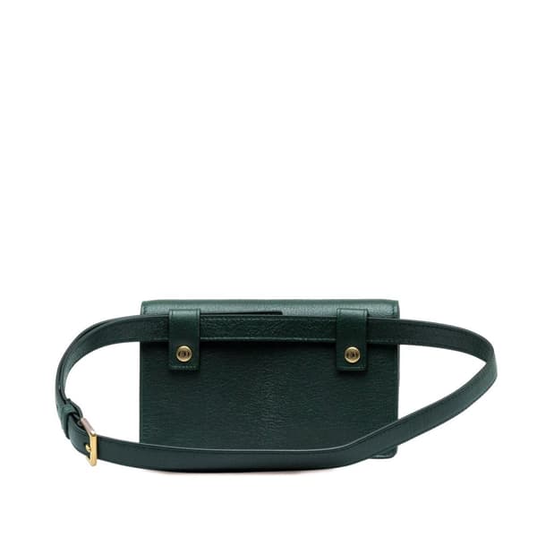 Pre-owned Dior Leather Saddle Belt Bag Green