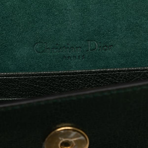 Pre-owned Dior Leather Saddle Belt Bag Green