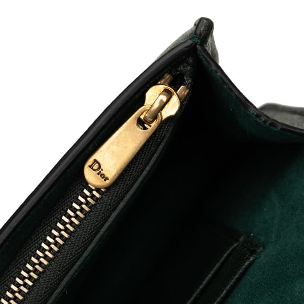 Pre-owned Dior Leather Saddle Belt Bag Green