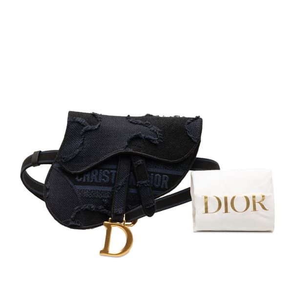 Pre-owned Dior Camouflage Saddle Belt Bag Blue