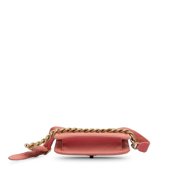 Pre-owned Chanel Caviar Sunset On The Sea Flap Belt Bag Pink
