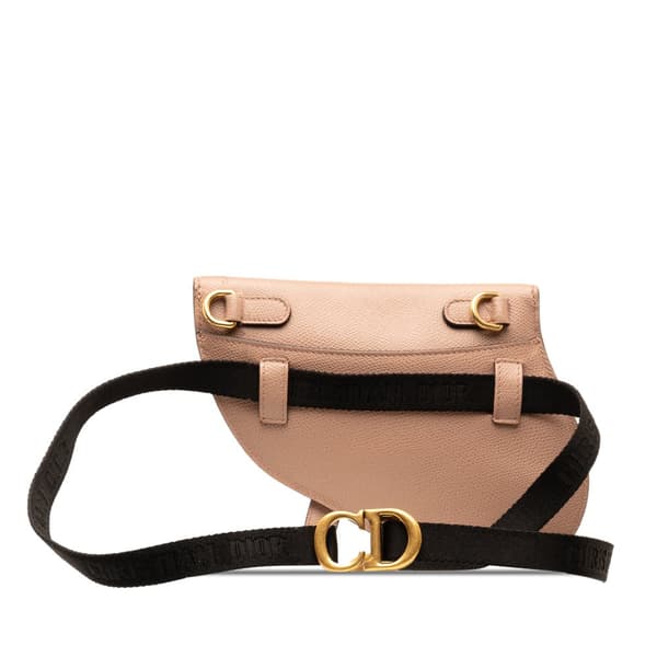 Pre-owned Dior Leather Saddle Belt Bag Brown