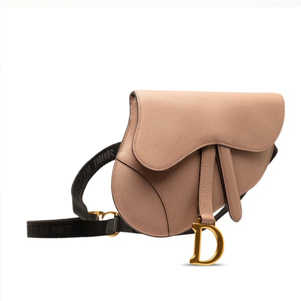 Pre-owned Dior Leather Saddle Belt Bag Brown