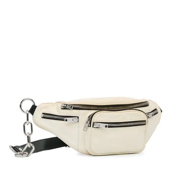 Pre-owned Alexander Wang Calfskin Leather Attica Fanny Pack White