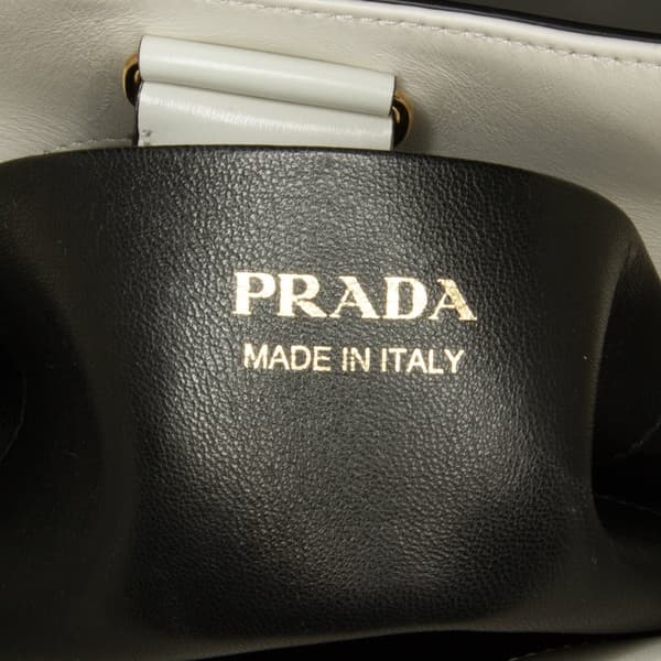 Pre-owned Prada Spazzolato Cleo Hobo White