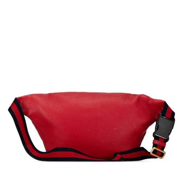 Pre-owned Gucci Leather Logo Belt Bag Red