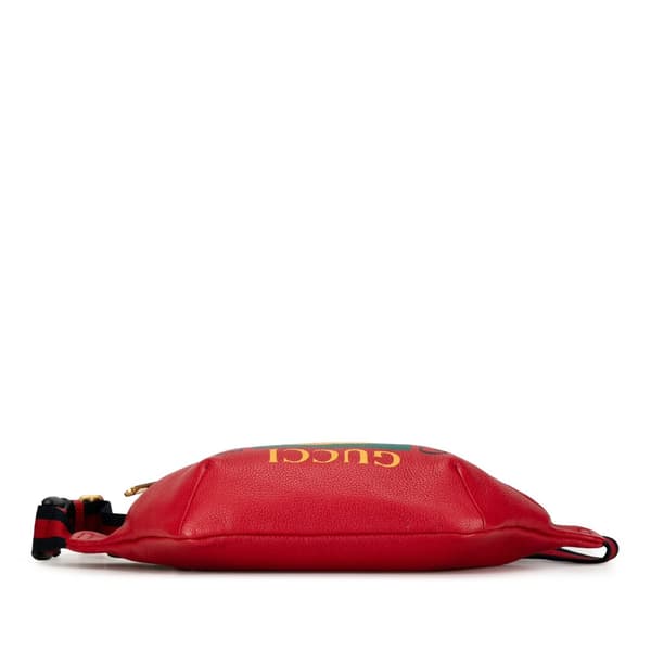 Pre-owned Gucci Leather Logo Belt Bag Red