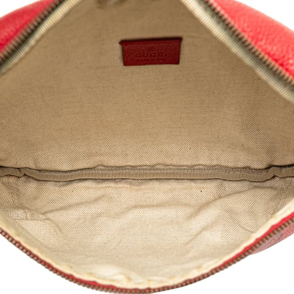 Pre-owned Gucci Leather Logo Belt Bag Red