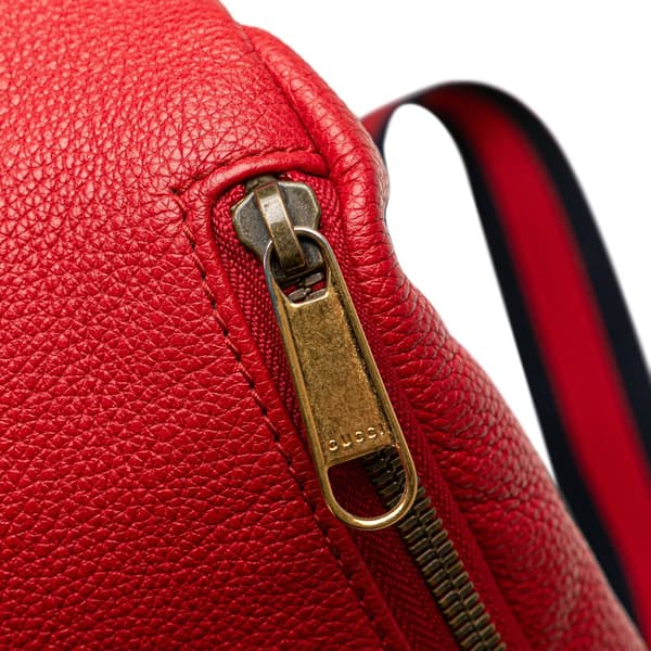 Pre-owned Gucci Leather Logo Belt Bag Red