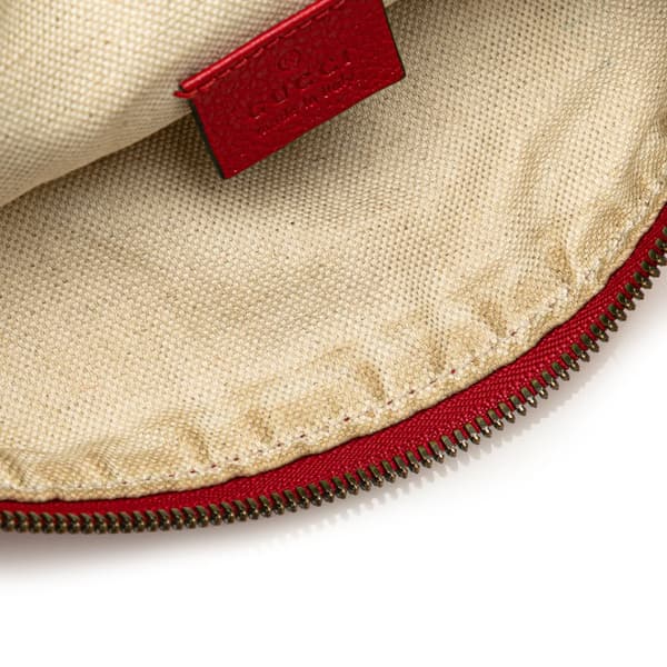 Pre-owned Gucci Leather Logo Belt Bag Red