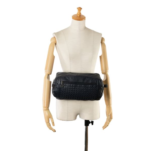 Pre-owned Bottega Veneta Intrecciato Belt Bag Blue