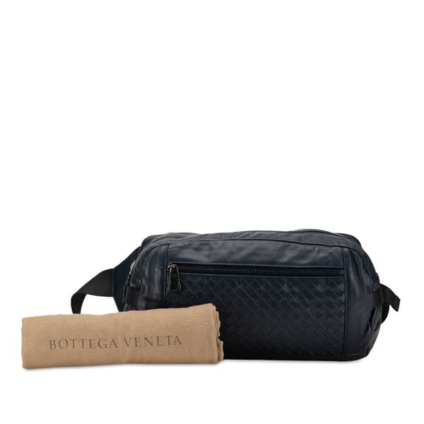 Pre-owned Bottega Veneta Intrecciato Belt Bag Blue