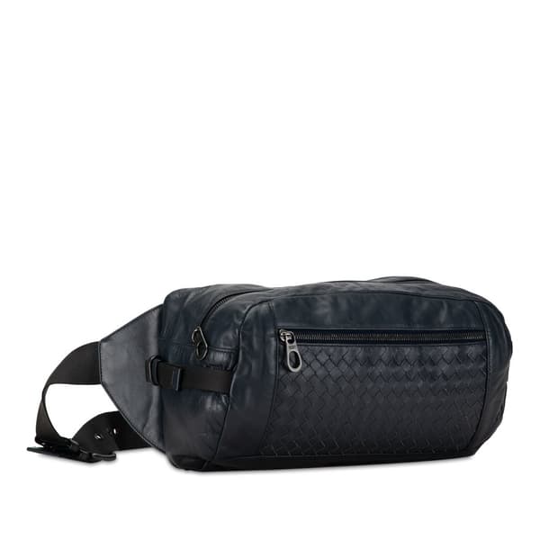 Pre-owned Bottega Veneta Intrecciato Belt Bag Blue