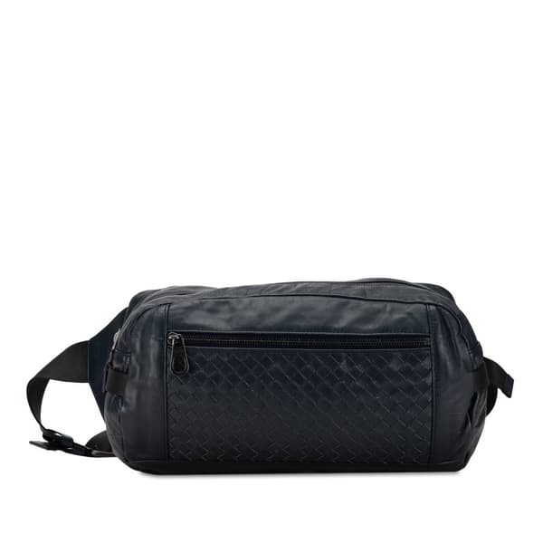 Pre-owned Bottega Veneta Intrecciato Belt Bag Blue