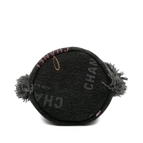 Pre-owned Chanel Mini Denim Mood Bucket with Chain Gray