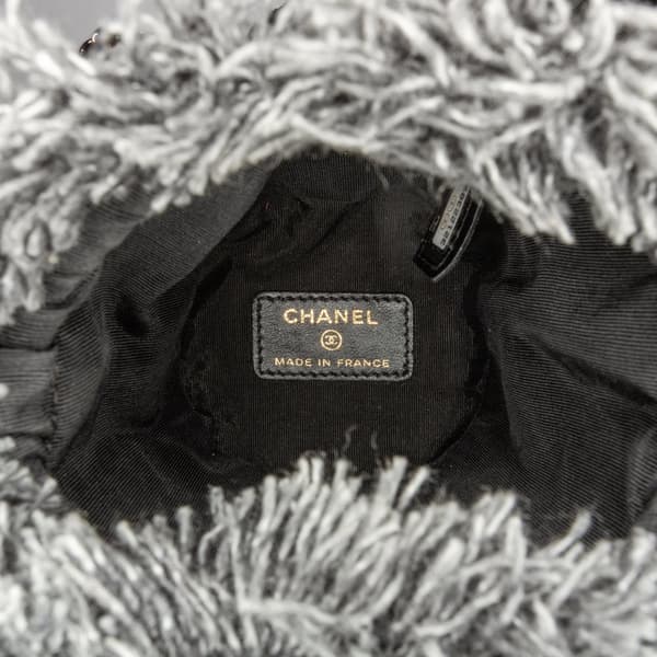 Pre-owned Chanel Mini Denim Mood Bucket with Chain Gray