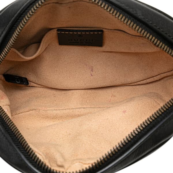 Pre-owned Gucci GG Marmont Leather Matelasse Belt Bag Black