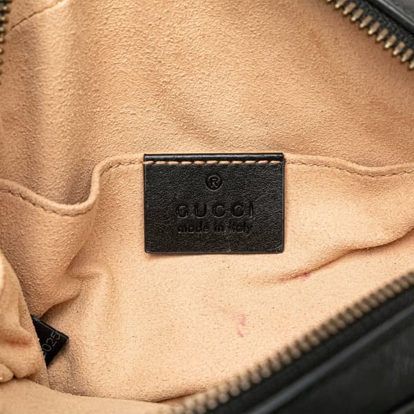 Pre-owned Gucci GG Marmont Leather Matelasse Belt Bag Black