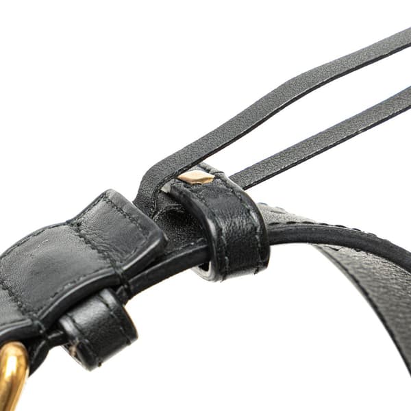 Pre-owned Gucci GG Marmont Leather Matelasse Belt Bag Black