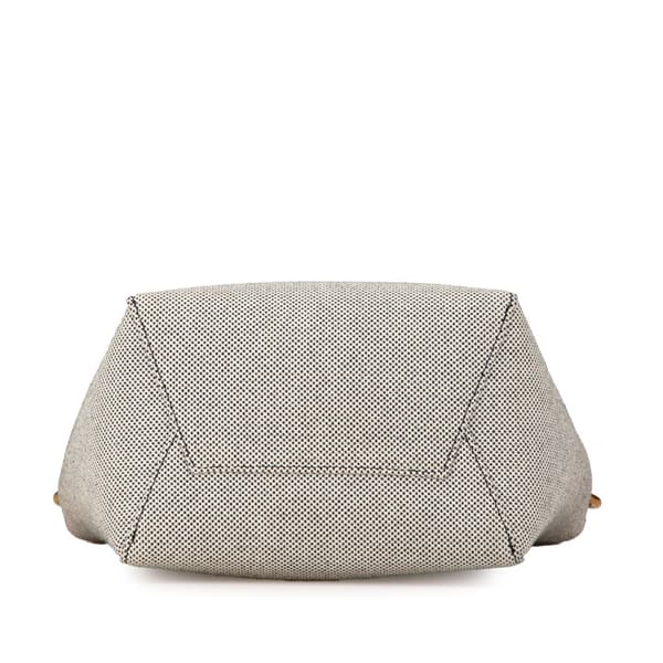 Pre-owned Celine Small Canvas Seau Sangle Bag White