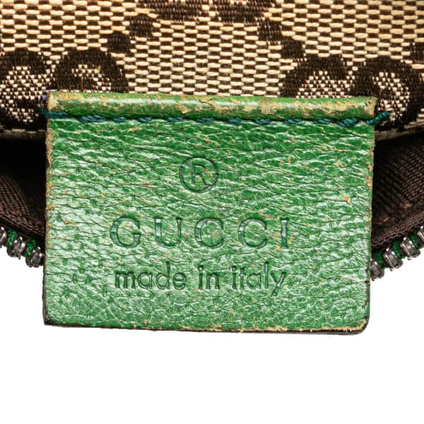Pre-owned Gucci GG Canvas Web Double Pocket Belt Bag Brown