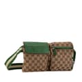 Miniatyrbillede 2 af 9: Pre-owned Gucci GG Canvas Web Double Pocket Belt Bag Brown