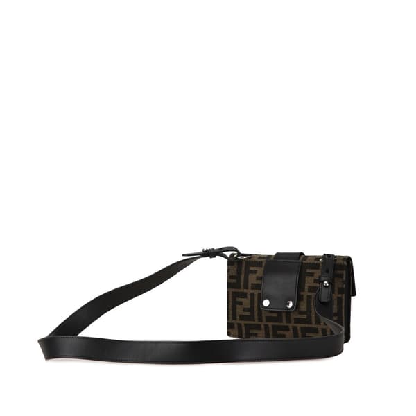 Pre-owned Fendi Zucca Canvas Convertible Belt Bag Brown