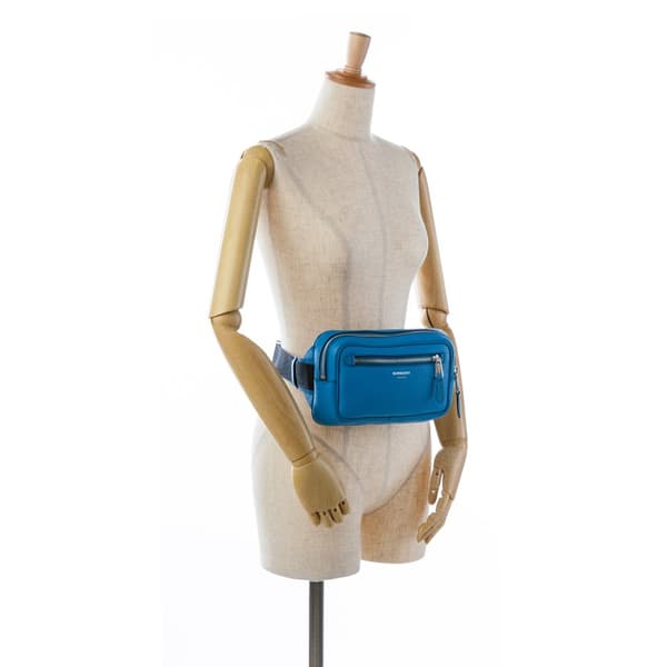 Pre-owned Burberry Paddy Logo Belt Bag Blue
