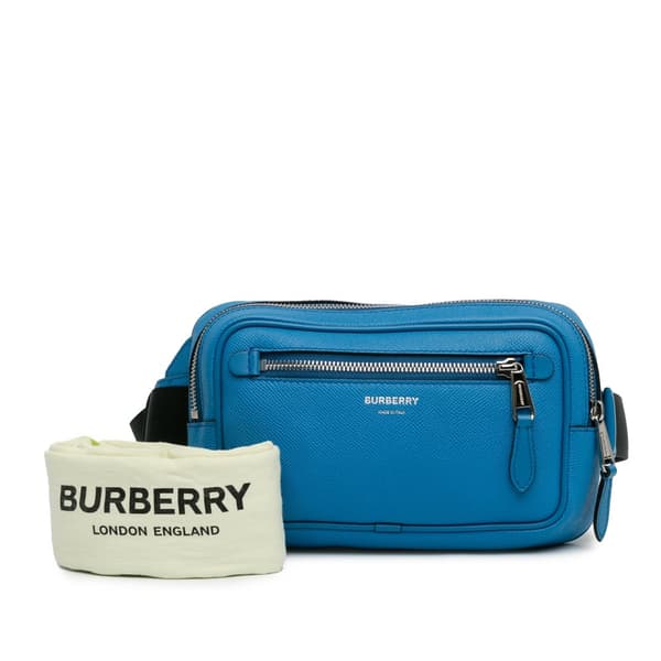 Pre-owned Burberry Paddy Logo Belt Bag Blue