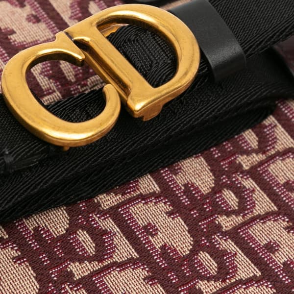 Pre-owned Dior Oblique Saddle Belt Bag Red