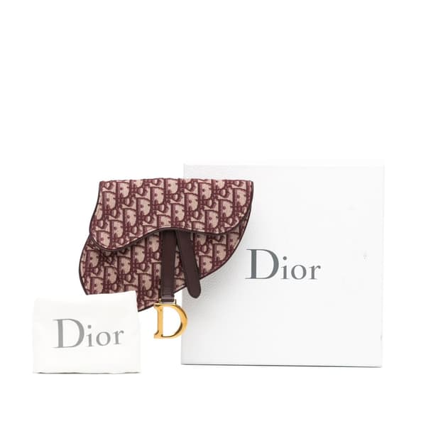 Pre-owned Dior Oblique Saddle Belt Bag Red