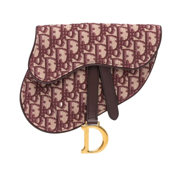 Pre-owned Dior Oblique Saddle Belt Bag Red