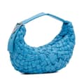 Miniatyrbillede 2 af 10: Pre-owned Bottega Veneta Paper Calfskin Intrecciato Banana Hobo Bag Blue