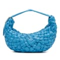 Miniatyrbillede 1 af 10: Pre-owned Bottega Veneta Paper Calfskin Intrecciato Banana Hobo Bag Blue