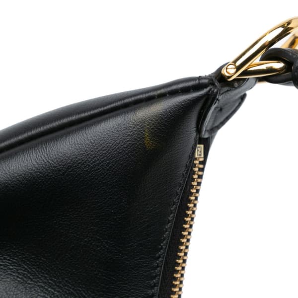 Pre-owned Fendi Medium Leather Fendigraphy Hobo Black