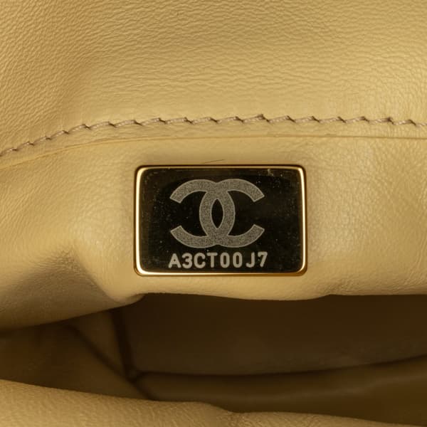Pre-owned Chanel Mini Lambskin Pending CC Bucket Bag Yellow