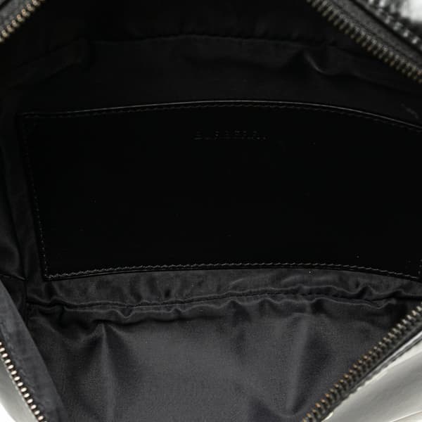 Pre-owned Burberry Coated Canvas Icon Stripe Sonny Belt Bag Black