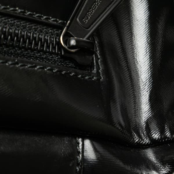 Pre-owned Burberry Coated Canvas Icon Stripe Sonny Belt Bag Black