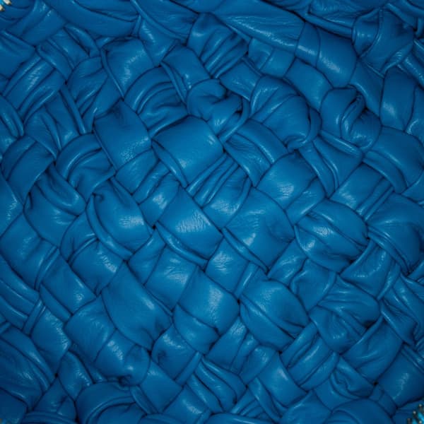 Pre-owned Bottega Veneta Foulard Intrecciato Banana Blue