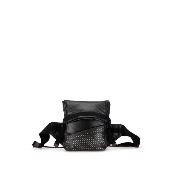 Pre-owned Bottega Veneta Perforated Leather Belt Bag Black