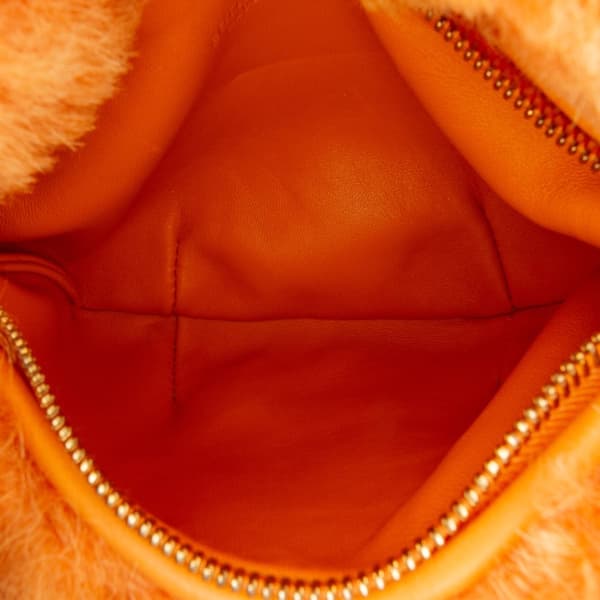 Pre-owned Bottega Veneta Mini Shearling Jodie Orange