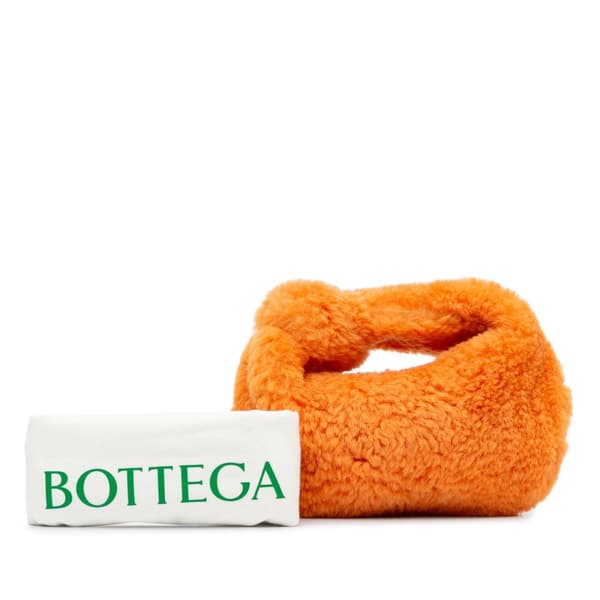 Pre-owned Bottega Veneta Mini Shearling Jodie Orange
